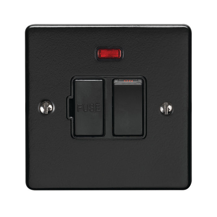 Enhance Decorative Switched Fuse Spur With Neon Indicator - Matt Black