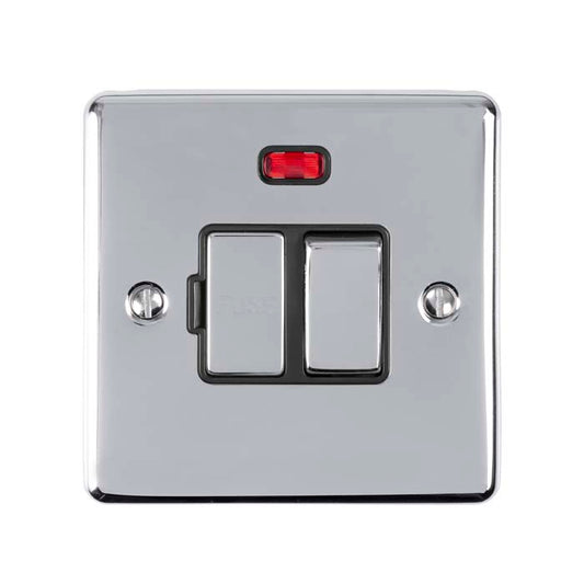 Enhance Decorative Switched Fuse Spur With Neon Indicator - Polished Chrome