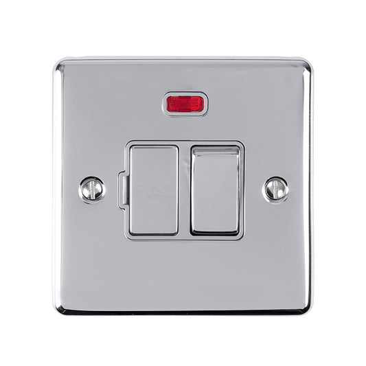 Enhance Decorative Switched Fuse Spur With Neon Indicator - Polished Chrome