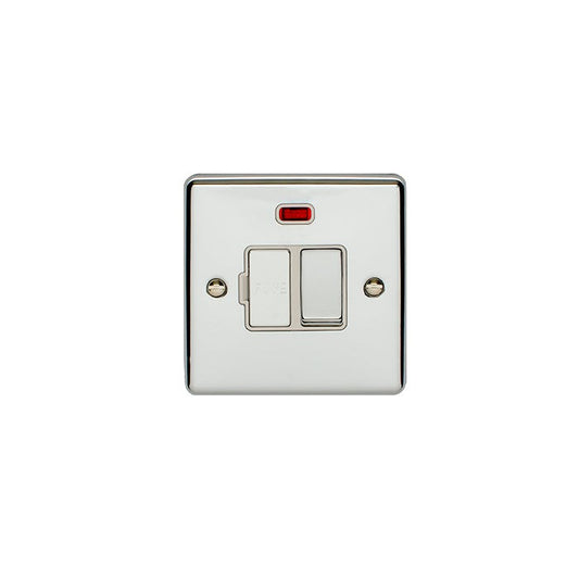 Enhance Decorative Switched Fuse Spur With Neon Indicator - Polished Chrome