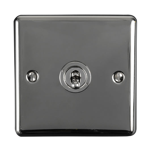 Enhance Decorative 1 Gang Toggle Switch - Black Nickel