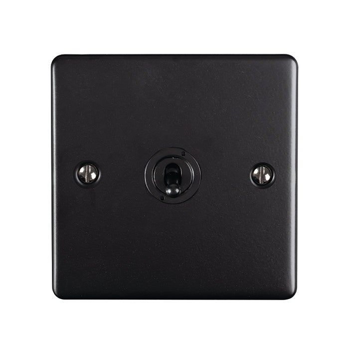 Enhance Decorative 1 Gang Toggle Switch - Matt Black