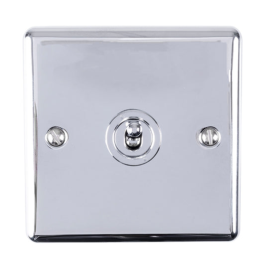 Enhance Decorative 1 Gang Toggle Switch - Polished Chrome