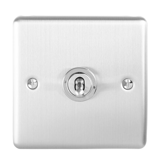 Enhance Decorative 1 Gang Toggle Switch - Satin Stainless