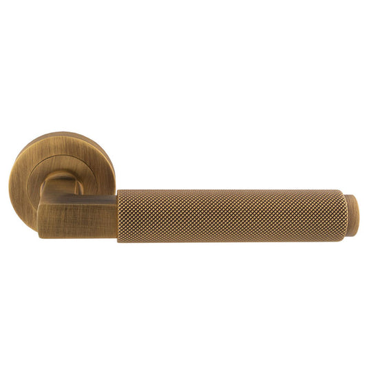 Terazzo Lever On Round Rose Antique Brass