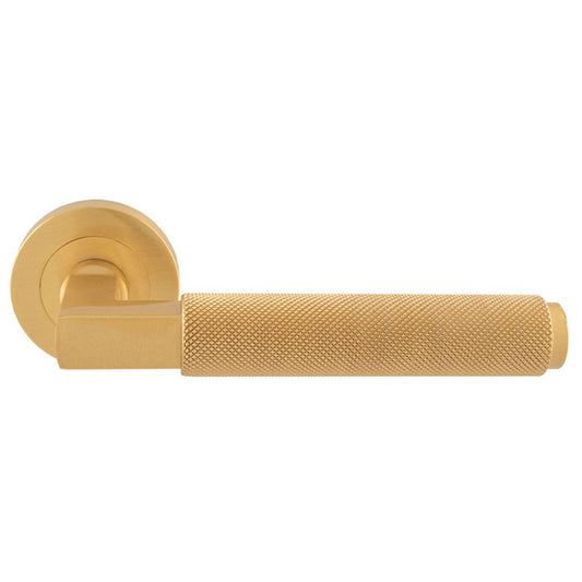 Terazzo Lever On Round Rose Satin Brass