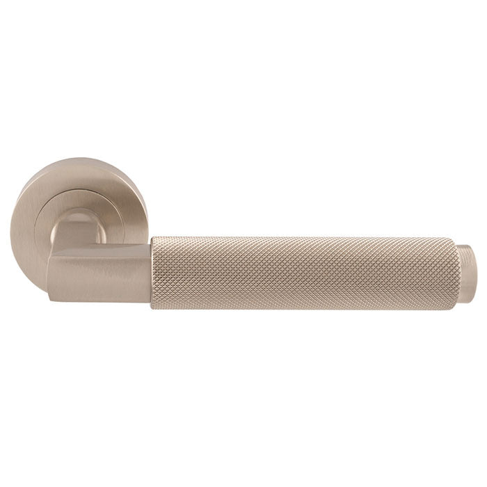 Terazzo Lever On Round Rose Satin Nickel