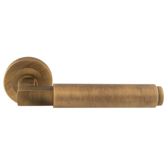 Masano Lever On Rose Antique Brass
