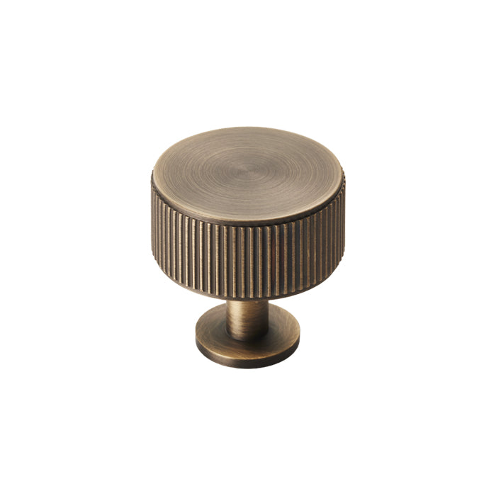 Lines Radio Knob Antique Brass