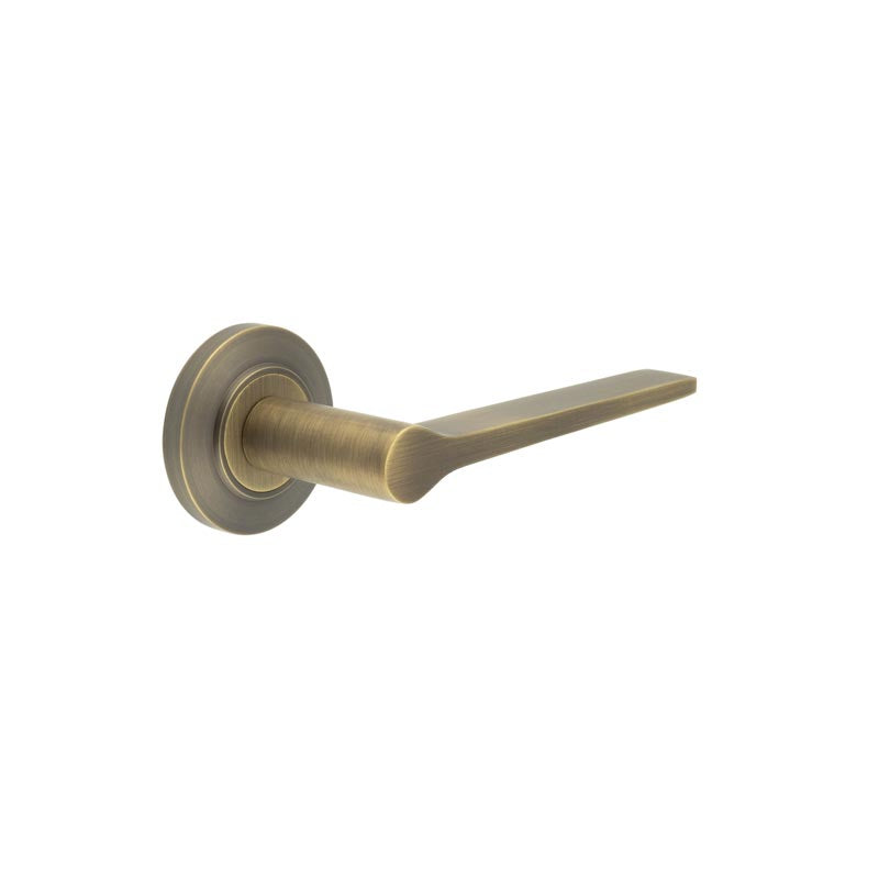 Knightsbridge Door Handle on Chamfered Rose