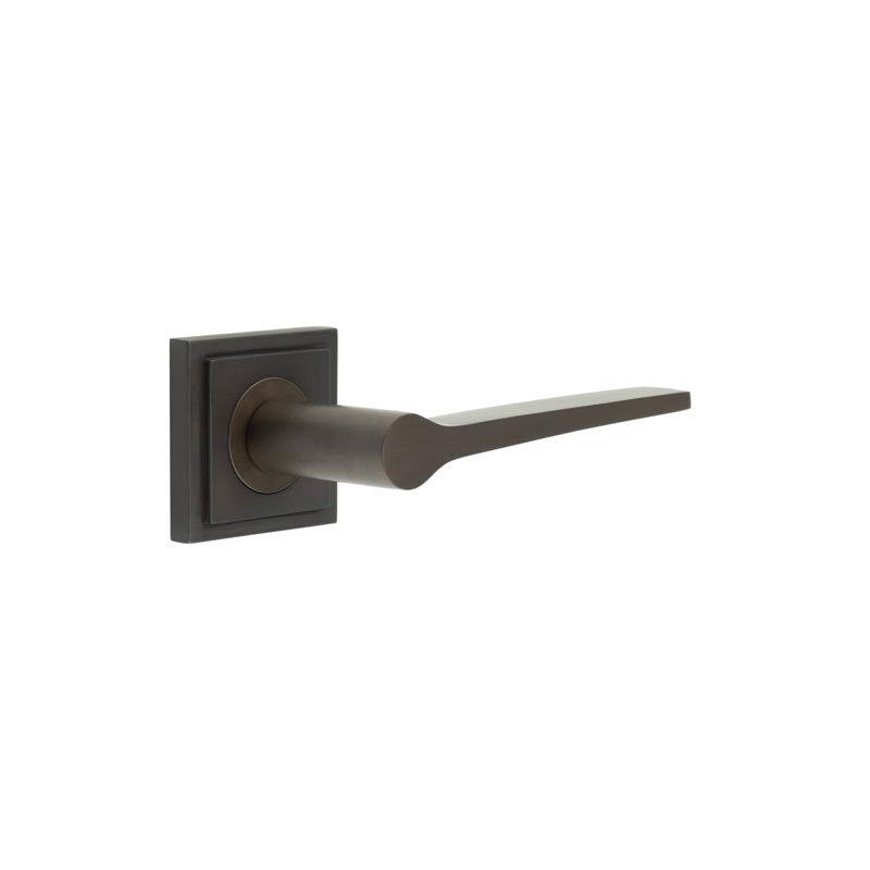 Knightsbridge Door Handle on Square Stepped Rose