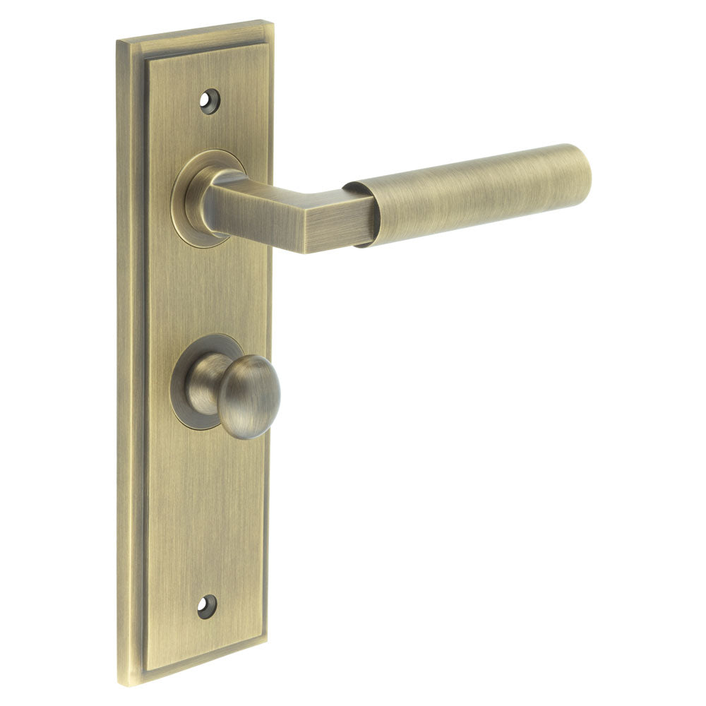 Westminster Door Handle Bathroom Backplate & Turn & Release