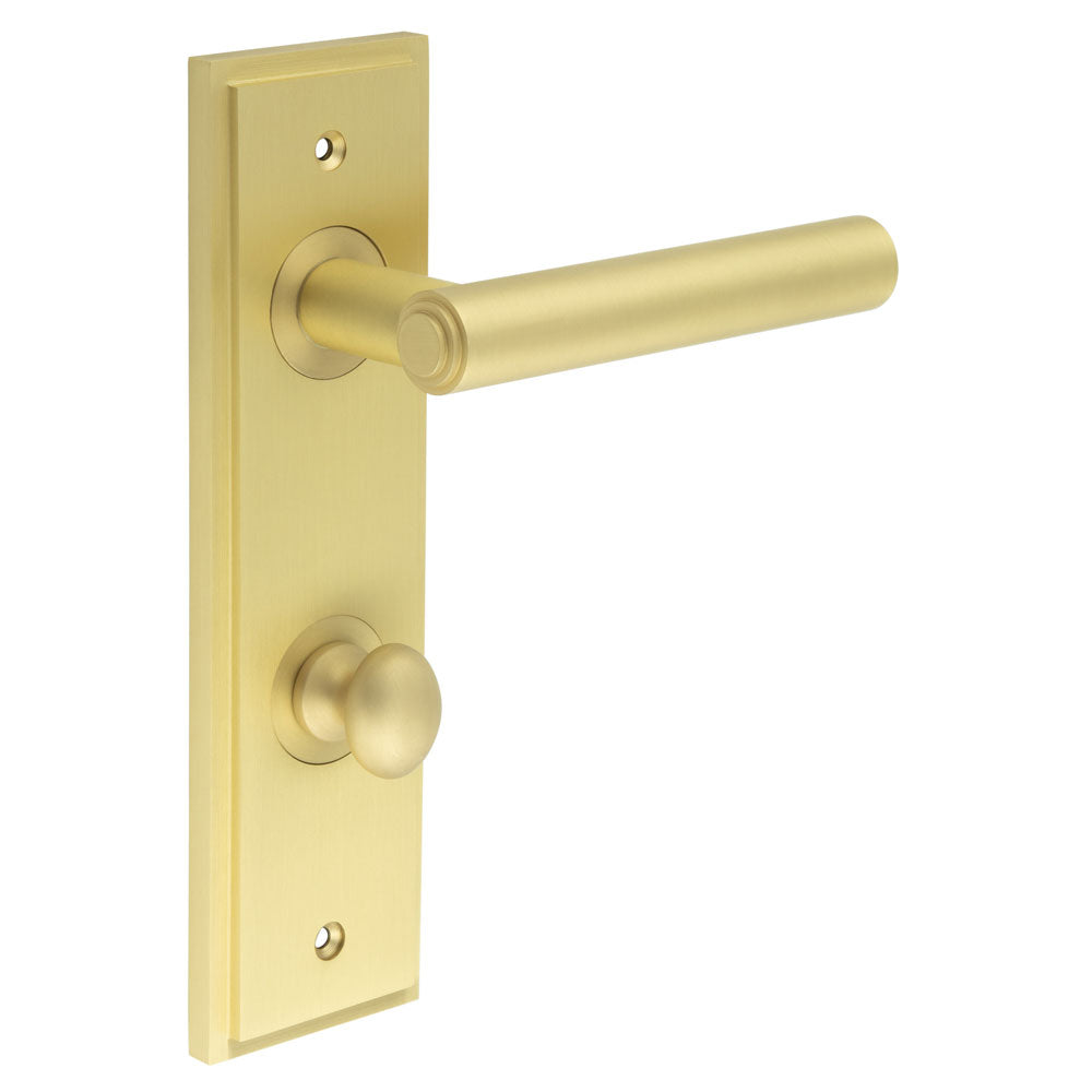 Richmond Door Handle Din Bathroom Backplate & Turn & Release