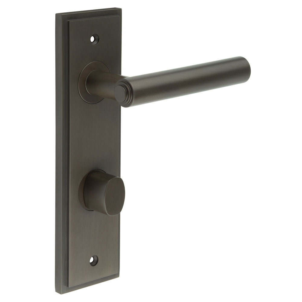 Richmond Door Handle Din Bathroom Backplate & Turn & Release