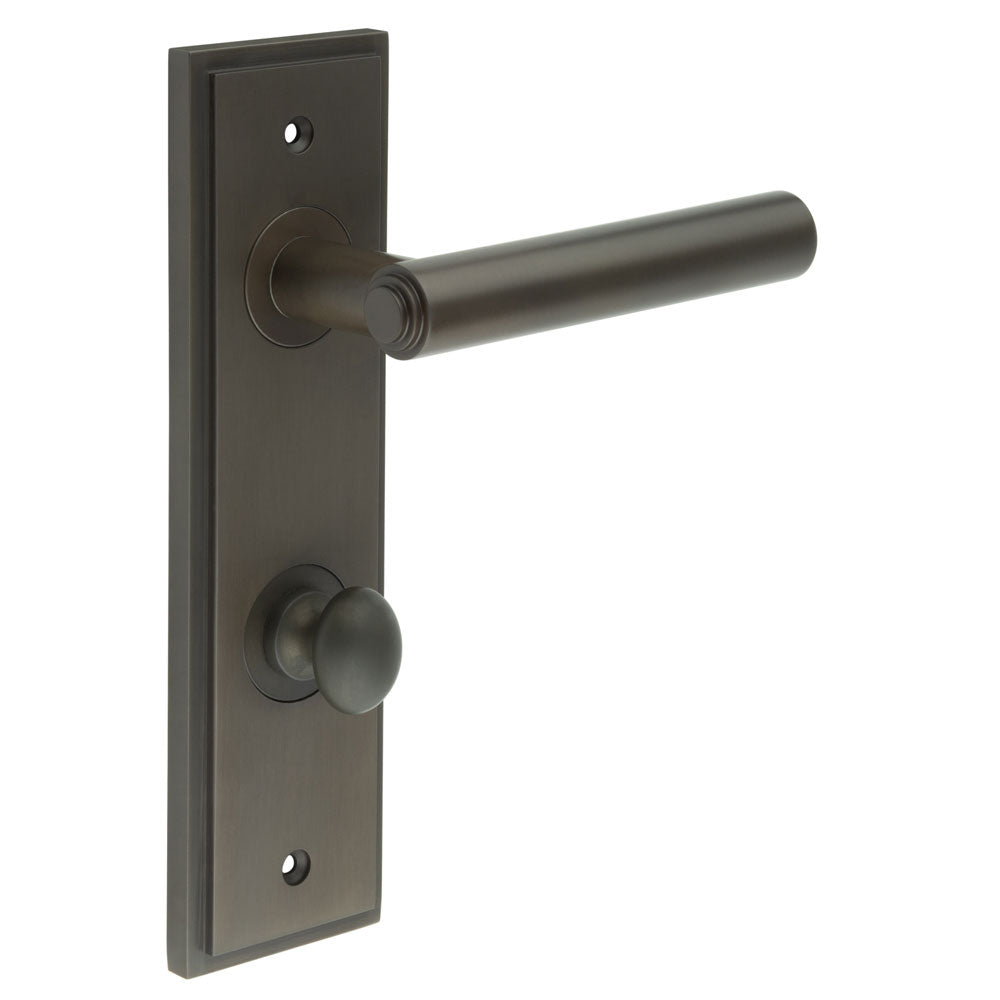 Richmond Door Handle Din Bathroom Backplate & Turn & Release