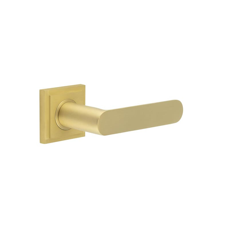 Kensington Door Handles Square Stepped Rose