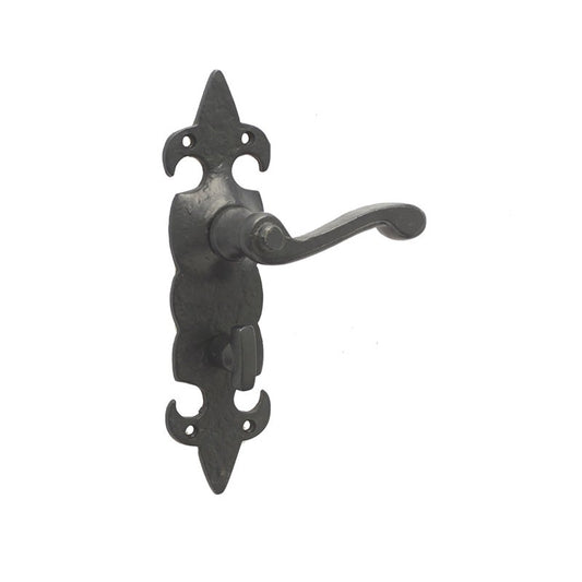 Fleur De Lys Suite Door Handle on Bathroom Plate
