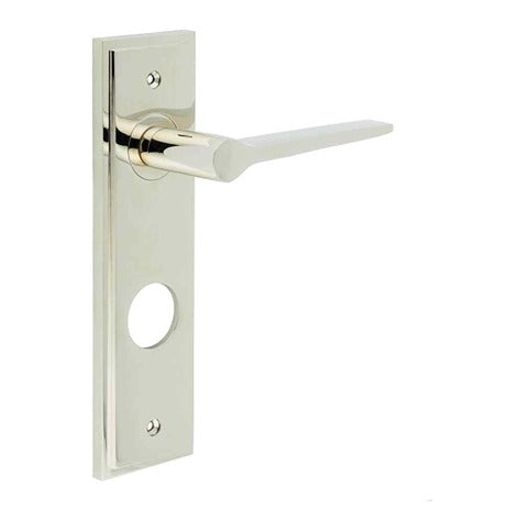 Knightbridge Door Handle Din Bathroom Backplate