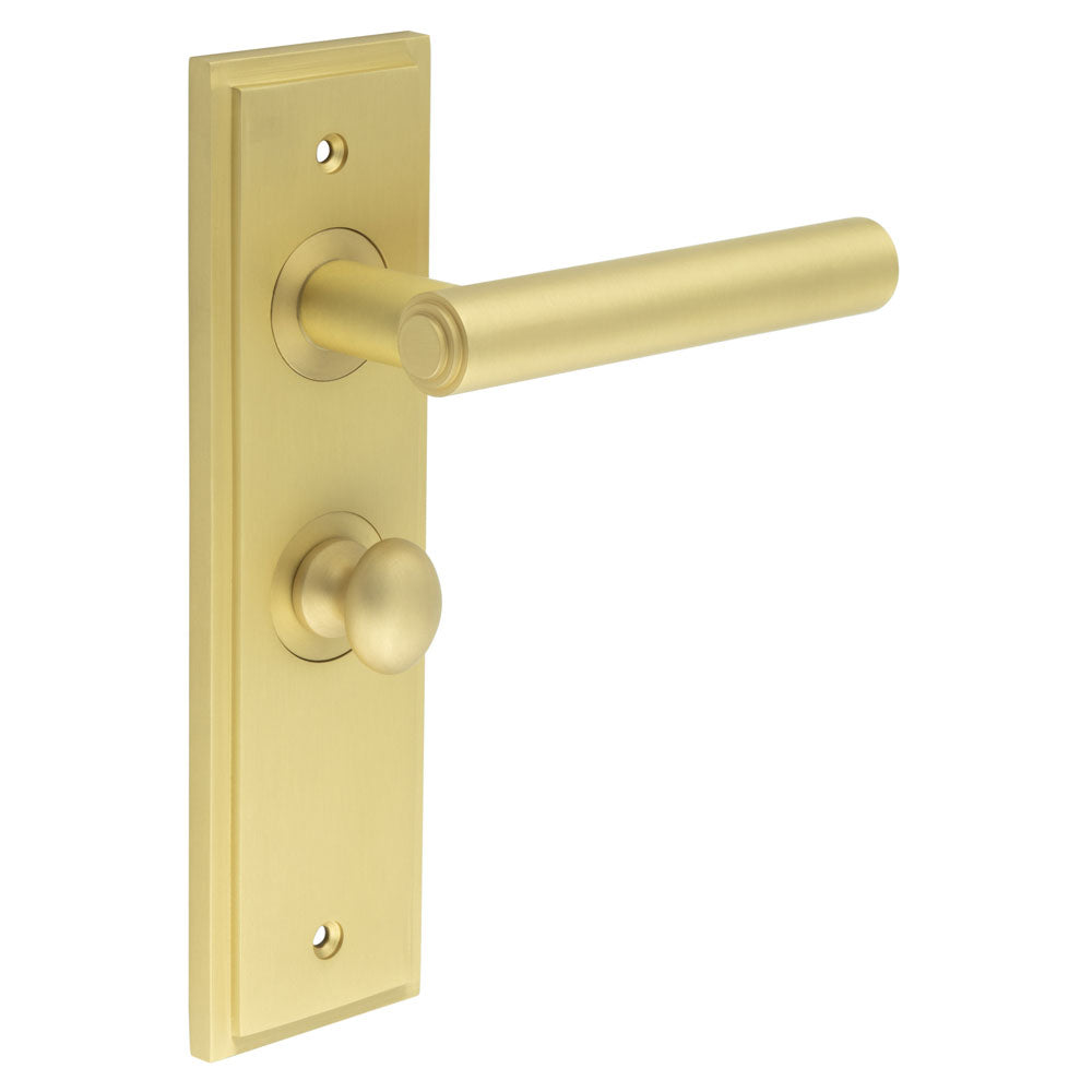 Richmond Door Handle Bathroom Backplate & Turn & Release