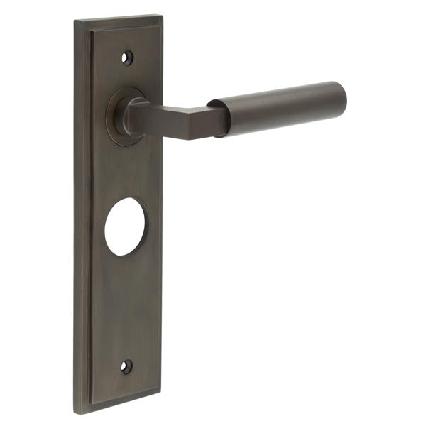 Westminster Door Handle Bathroom Backplate