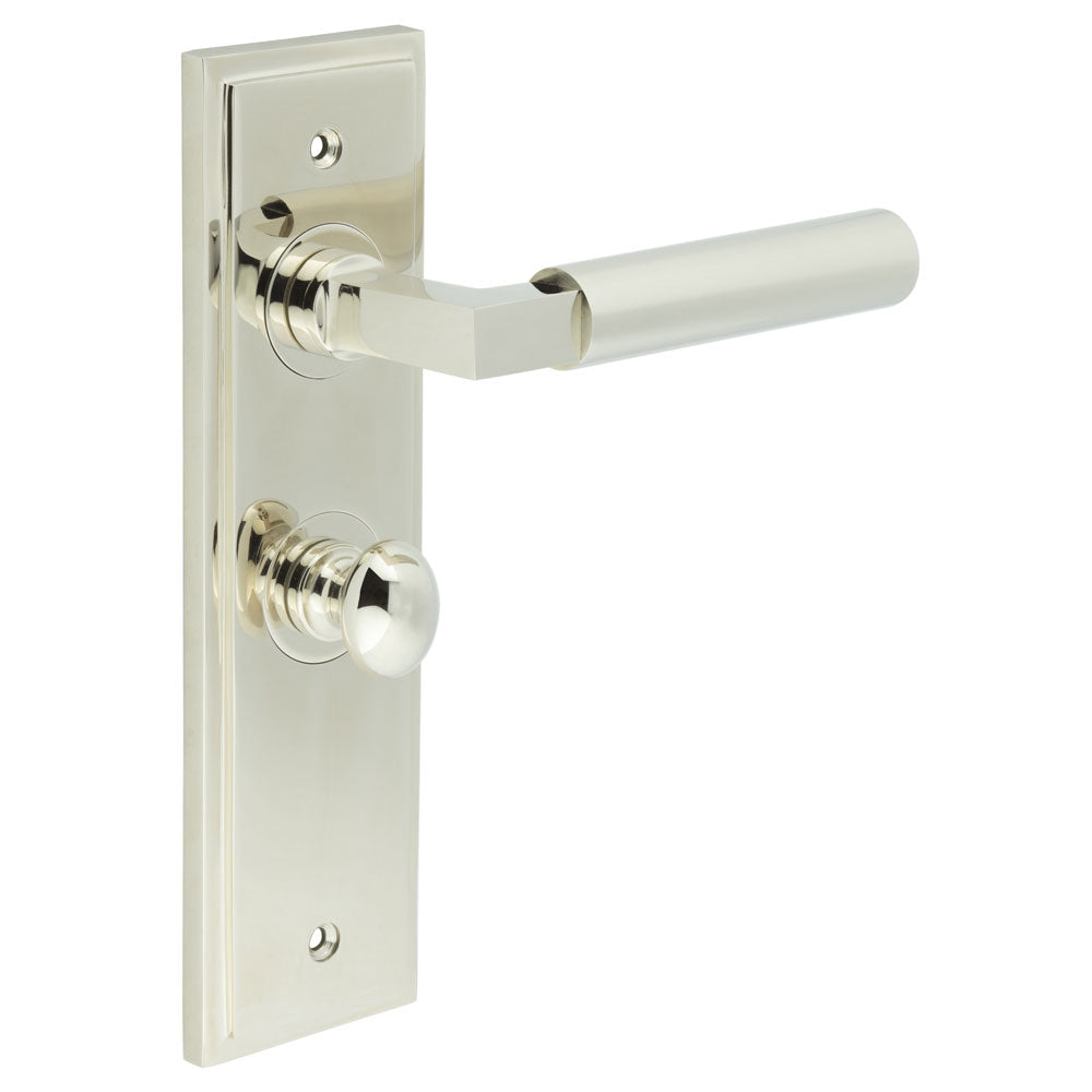 Westminster Door Handle Bathroom Backplate & Turn & Release