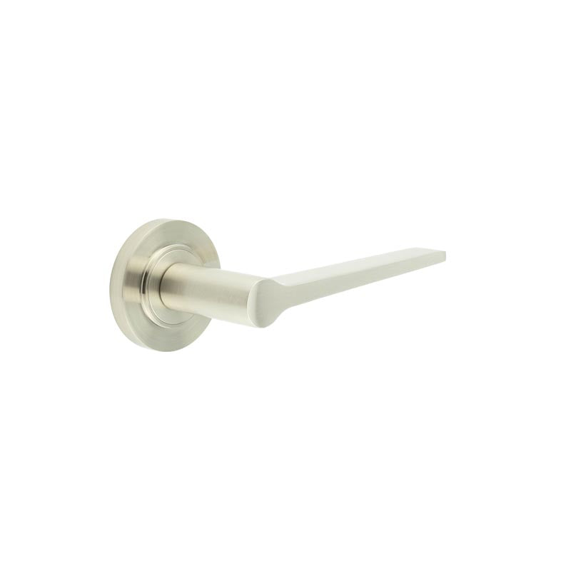 Knightsbridge Door Handle on Chamfered Rose