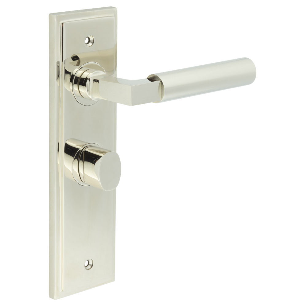 Westminster Door Handle Bathroom Backplate & Turn & Release