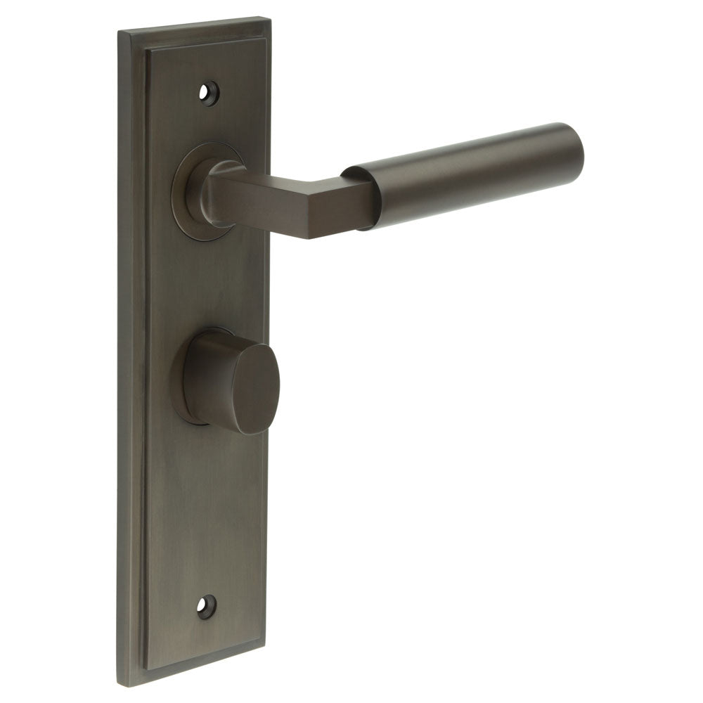 Westminster Door Handle Bathroom Backplate & Turn & Release