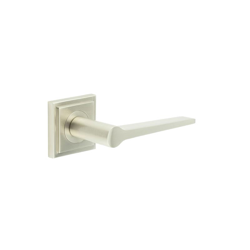 Knightsbridge Door Handle on Square Stepped Rose