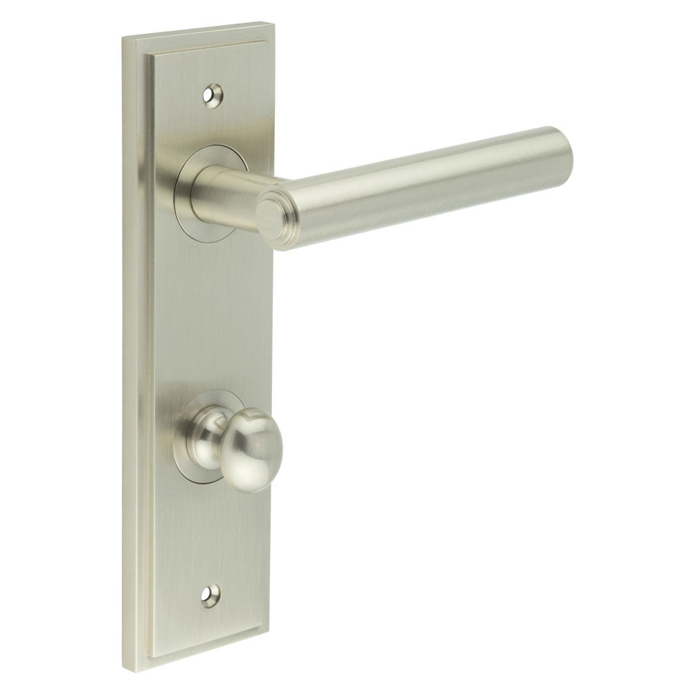 Richmond Door Handle Din Bathroom Backplate & Turn & Release