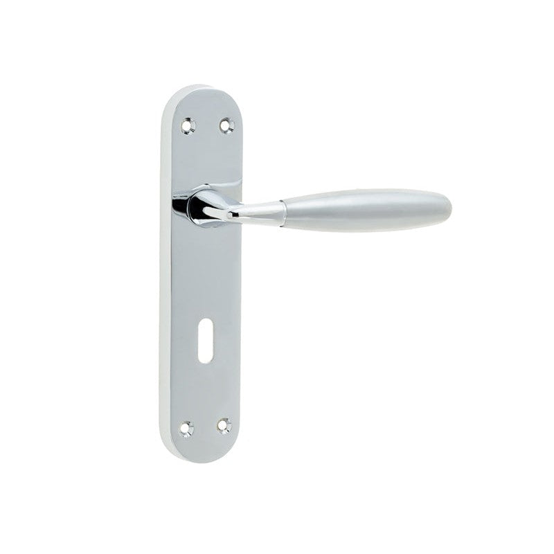 Stylo Suite Door Handle on Lockplate Polished Chrome/Satin Chrome