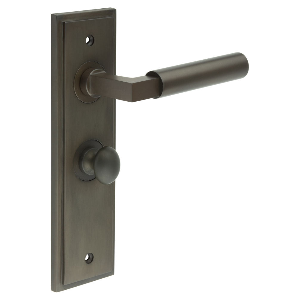 Westminster Door Handle Bathroom Backplate & Turn & Release