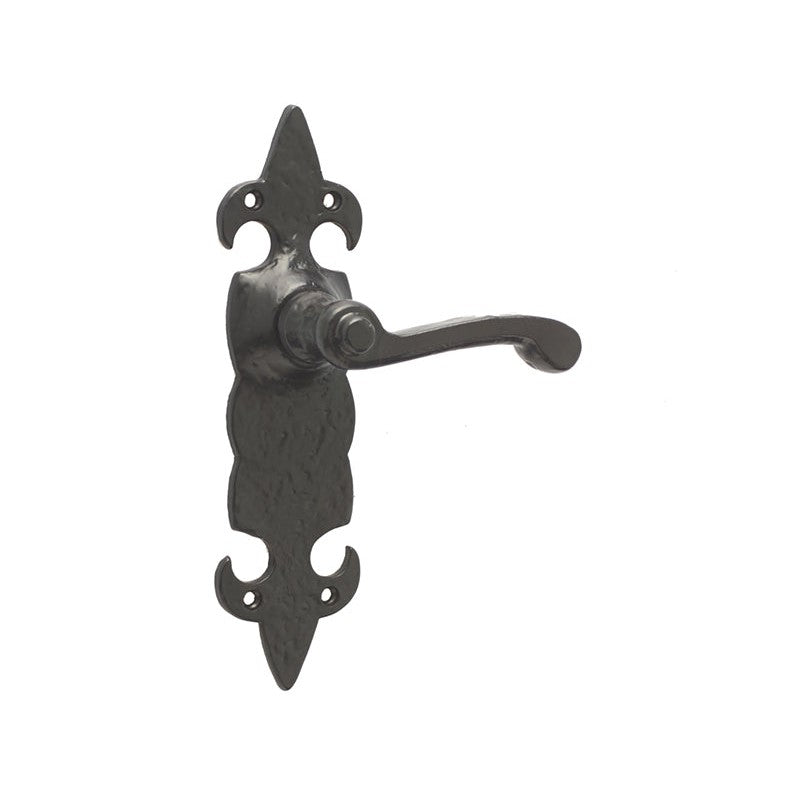 Fleur De Lys Suite Door Handle on Latchplate