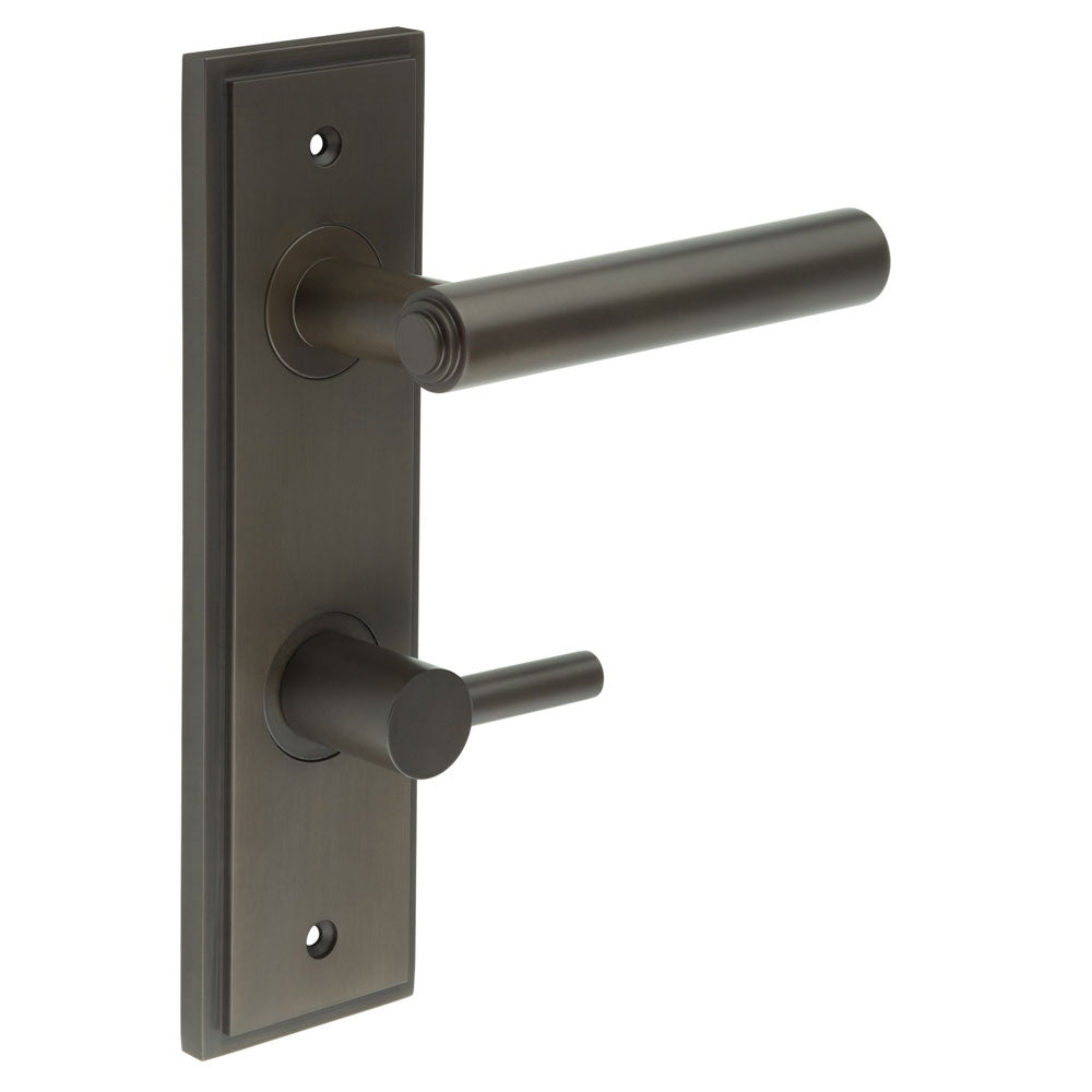 Richmond Door Handle Din Bathroom Backplate & Turn & Release