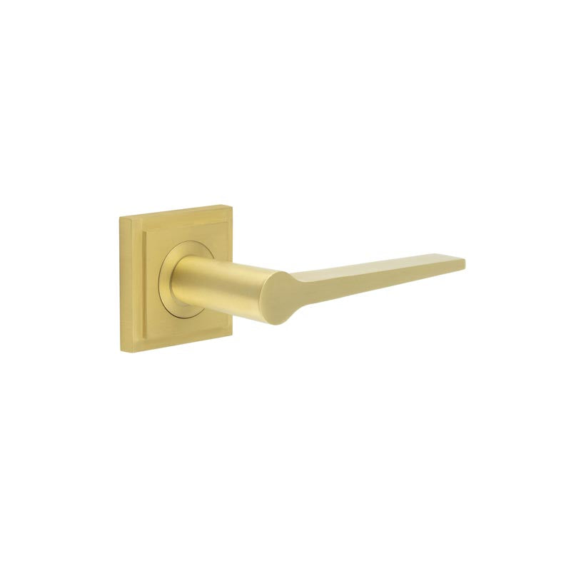 Knightsbridge Door Handle on Square Stepped Rose