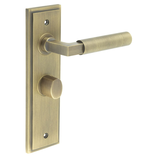 Westminster Door Handle Bathroom Backplate & Turn & Release