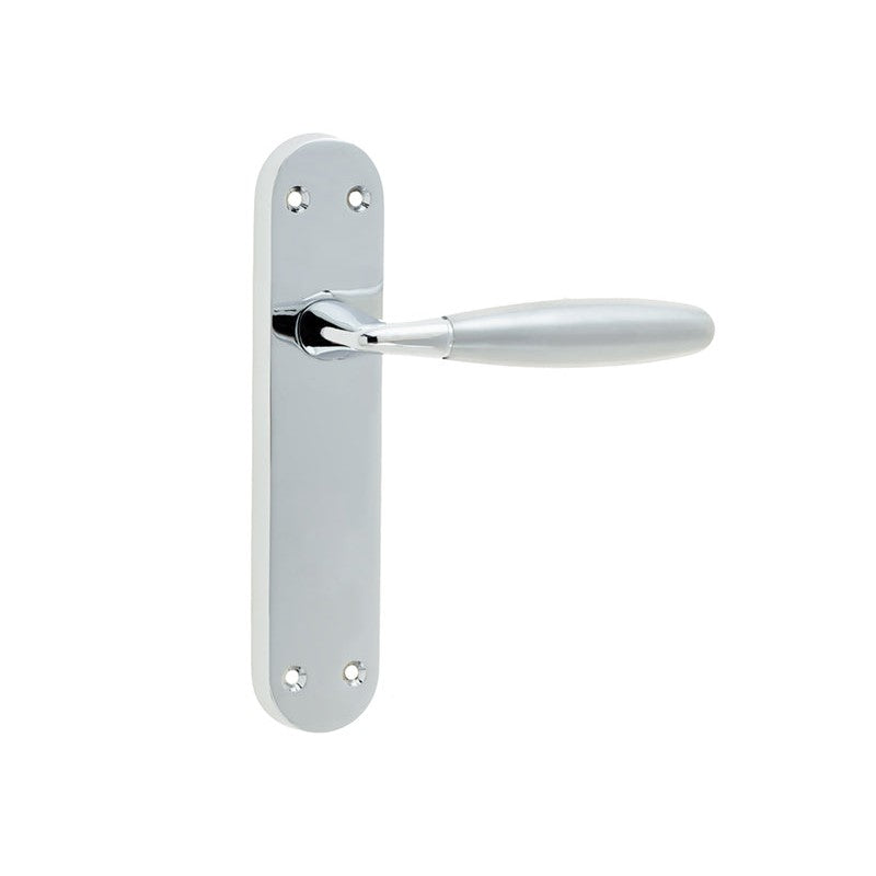 Stylo Suite Door Handle on Latchplate Polished Chrome/Satin Chrome