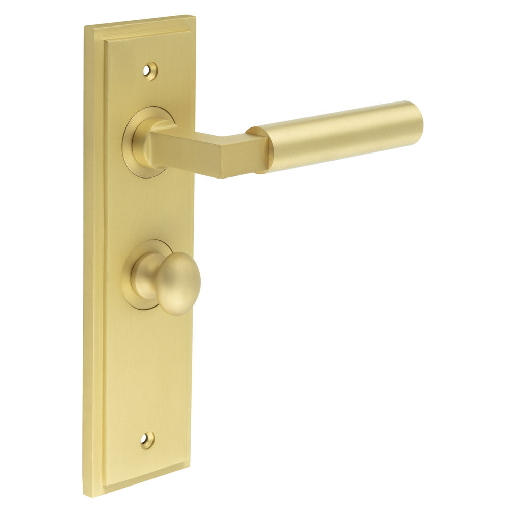 Westminster Door Handle Bathroom Backplate & Turn & Release