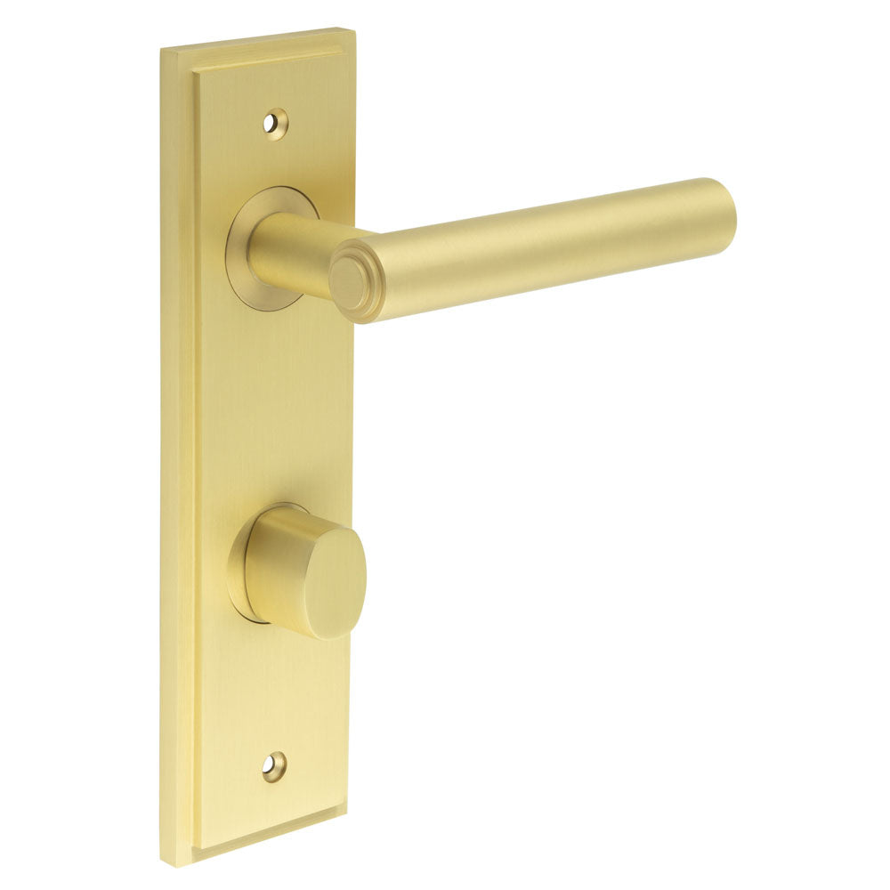 Richmond Door Handle Din Bathroom Backplate & Turn & Release