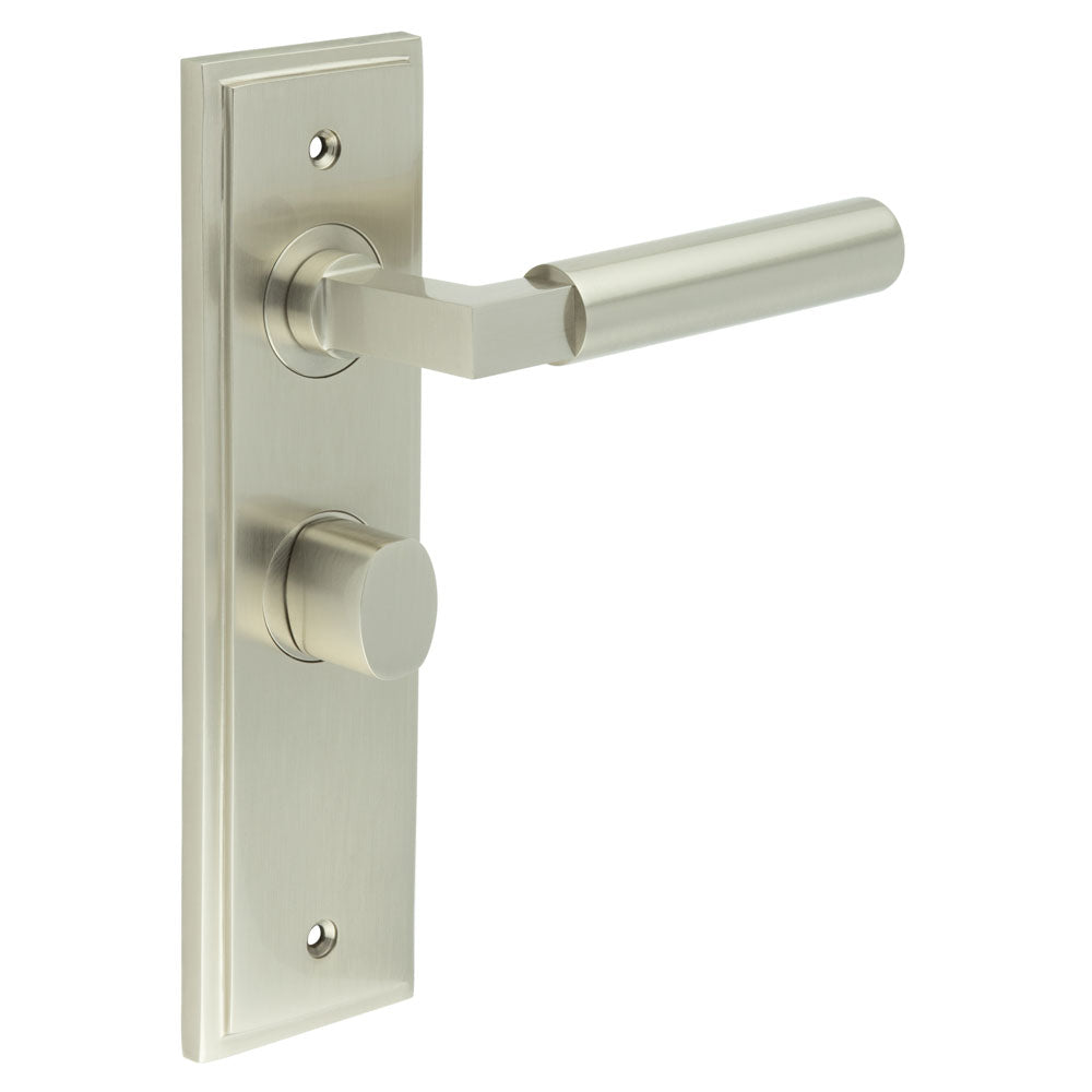 Westminster Door Handle Bathroom Backplate & Turn & Release