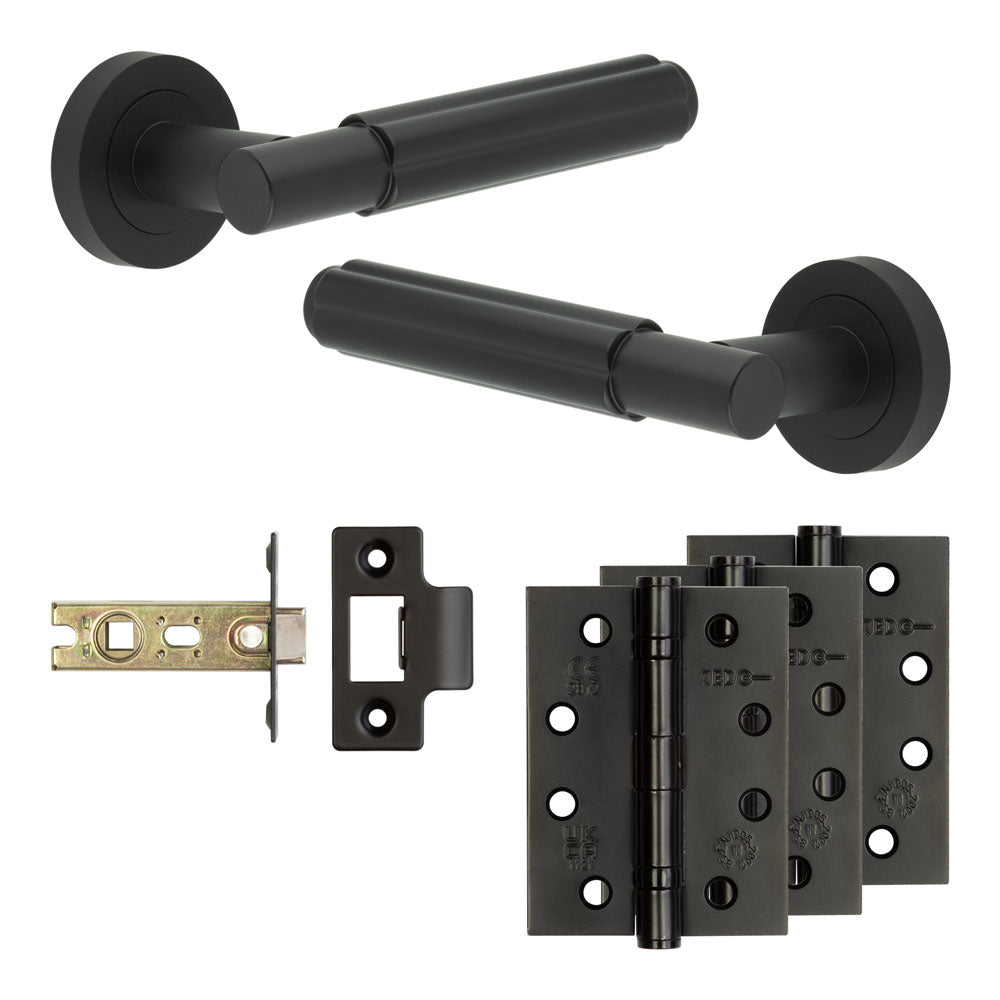 Complete Bloom Door Handle Pack - Internal Doors - Black - 64mm / 4"