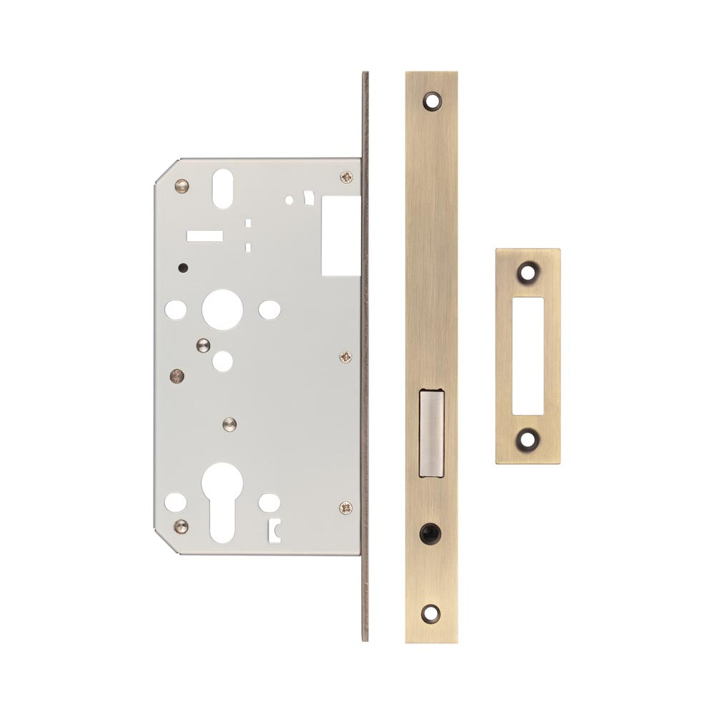 Jedo Architectural Din Deadlocks - Square / Antique Brass