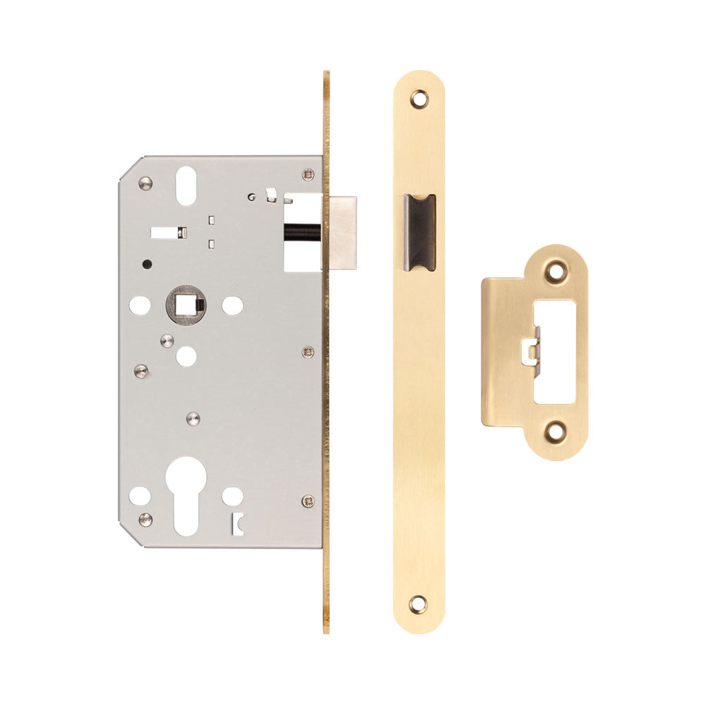 Jedo 72mm Din Latches - Radiused / Satin Brass