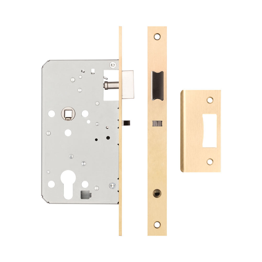 Jedo Architectural 72mm Din Nightlatches - Square / Satin Brass