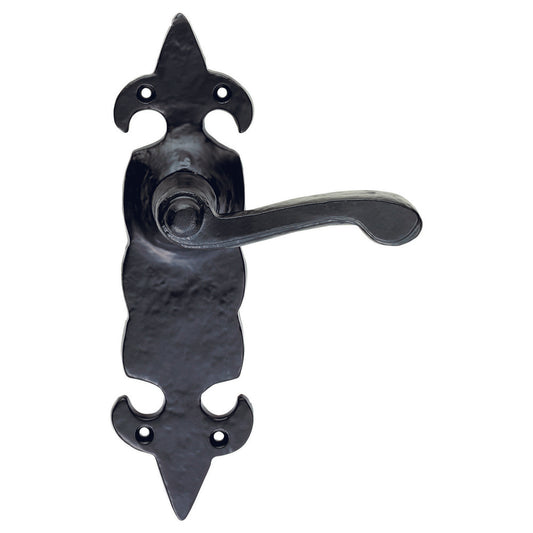 Fleur de lys' Lever on Latch Backplate