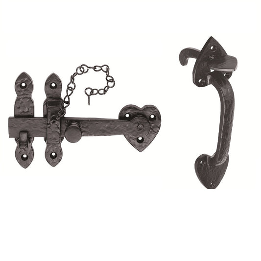 Black Antique Thumb Latch Set