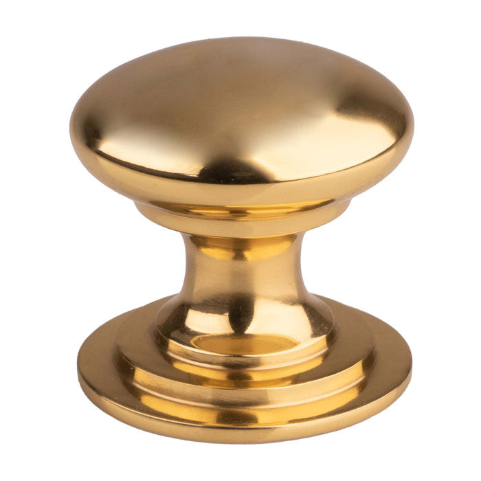 Victorian Cupboard Knob 38mm Polished Brass