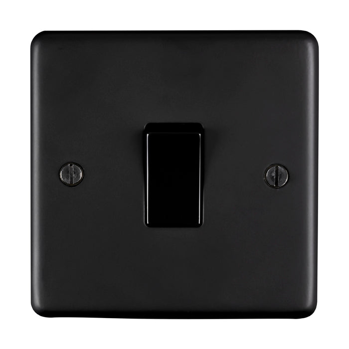 Stainless steel 1 Gang Switch - Matt Black