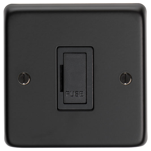 Stainless steel Unswitched Fuse Spur - Matt Black