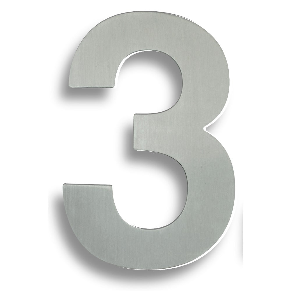 Stainless Steel 7" Numerals (0-9) (Number 3)